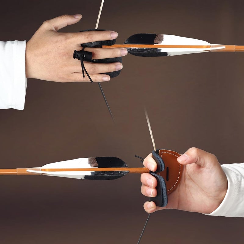 SP.G Leather Archery Finger Tab - 2 Pack Recurve Bow Finger Tab Bow Tabs Double Layer Traditional Archery Shooting Tab Finger Grips Right Hand for Recurve Bow Shooting Accessories - Image 5